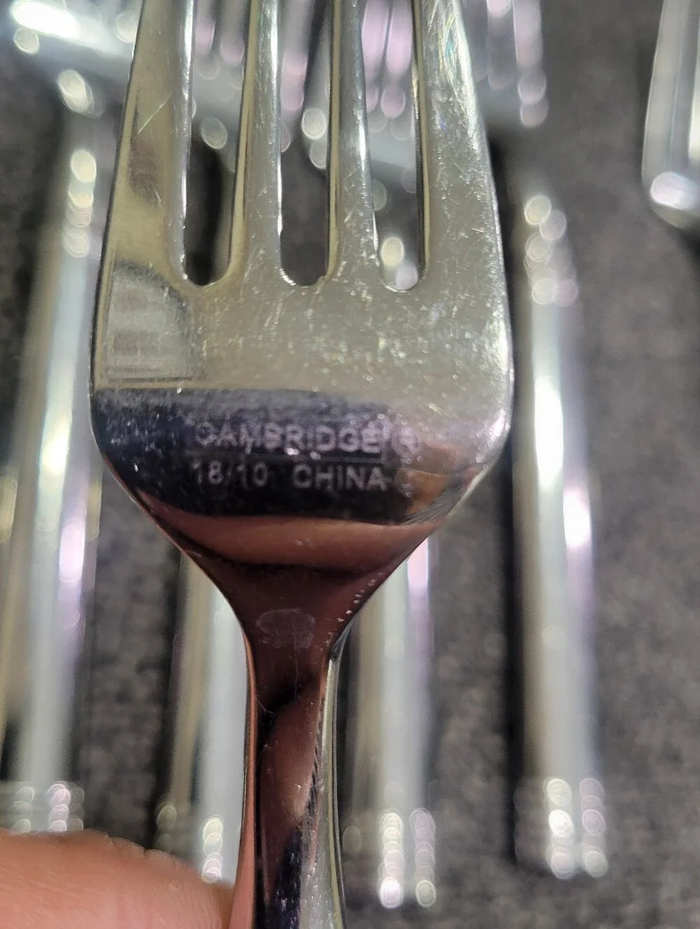 Tuscany Dinner Fork Lot (8) Cambridge Glossy Stainless Flatware China 18/10